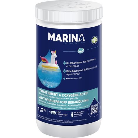 Traitement à l'oxygène actif sans chlore 1,2 kg - Marina