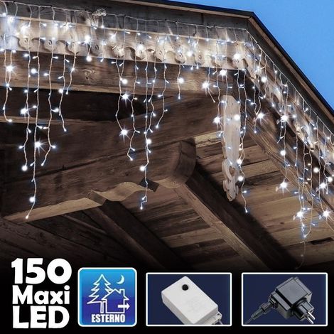 TrAdE Shop Traesio - Tenda Luminosa Natalizia 150led Con Flash Bianco Freddo 3mt Esterno Prolungabile - (1/5)