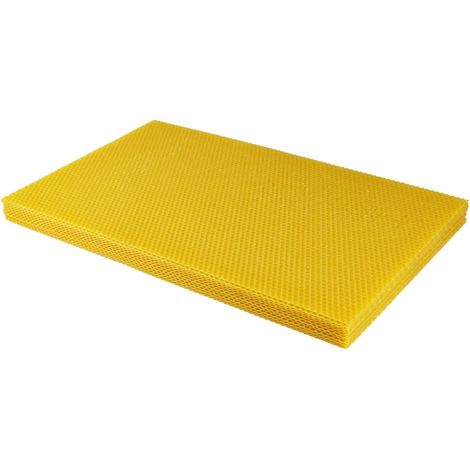 Natürliche Bienenwachsplatten für Bienenstockrahmen - Größen für verschiedene Beuten - Reines Zuchtbienenwachs, geprägt (30 Platten) (1/4)