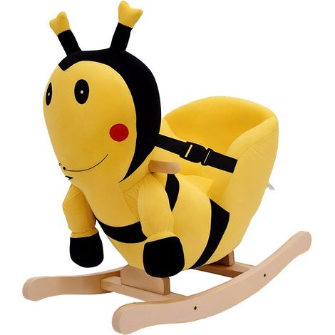 HOMCOM Cavallo a Dondolo in Legno Ape per i Bambini 60x33x45cm (1/4)