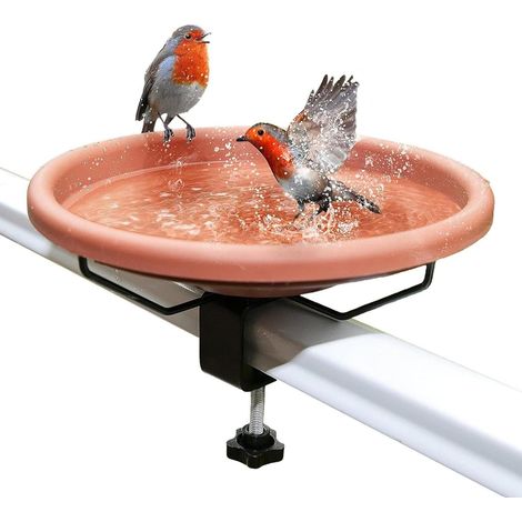 Abreuvoir Oiseaux Balcon - 1 Unité - Acier Et PP - Bol Amovible Réglable - Pour Rambarde Terrasse - 26,5 cm (1/5)