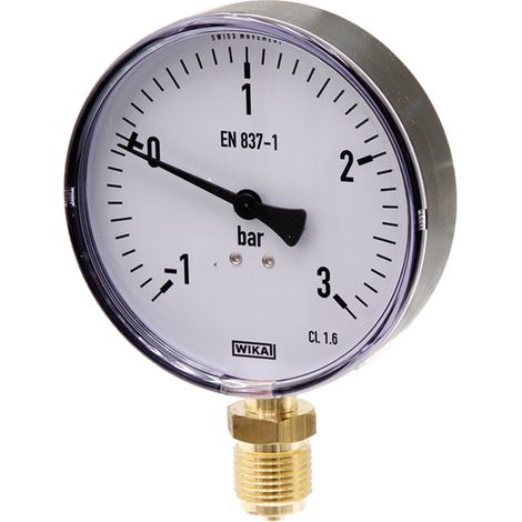 Manometro per vuoto fi 100 - 1 → + 3 bar 1/2" fondo asciutto