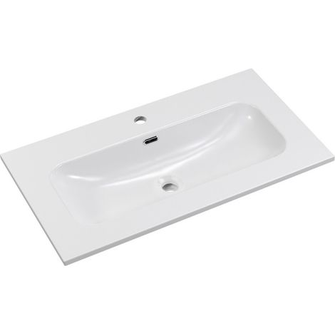 Vasque à encastrer - Blanc brillant - 80 x 46 cm - Livraison gratuite