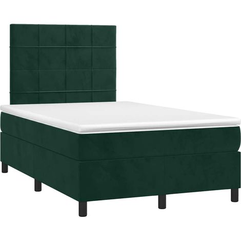 Maison Exclusive - Cama box spring con colchón terciopelo verde o
