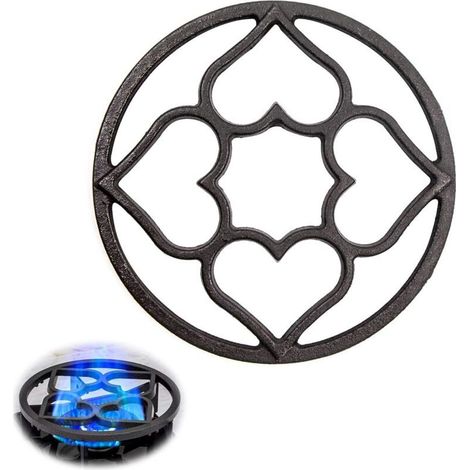 CSPARKV 1 PCS Anneau Support Plaque Cuisson Gaz - 19cm Universel Plaques Plat Grille en Fer avec 8 Fentes de Fixation dans Le Fond pour Cafetière Petit Pot Cuisine Fonte Fritures Four à Café Wok (1/4)