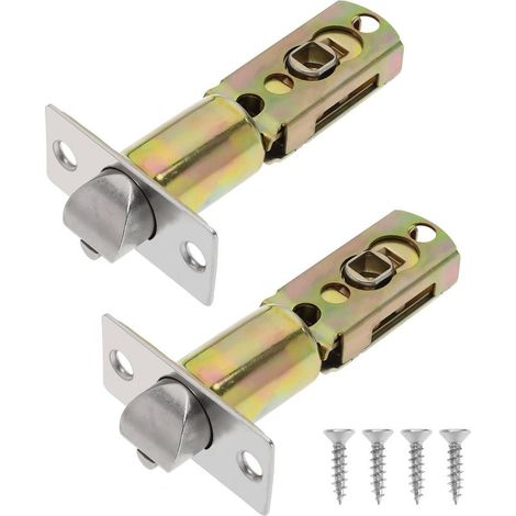 Lot de 2 loquets tubulaires à mortaiser en acier inoxydable - Loquet de porte réglable - Accessoires pour poignées de porte à levier - Poignées de porte intérieures (1/5)