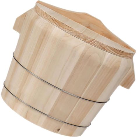 Cuiseur à riz vapeur en bois avec couvercle, 21 cm, cèdre - Récipient pour la cuisson du riz à la vapeur dans la cuisine (1/5)