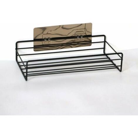 Étagère Salle de Bains Adhésive, Serviteurs de Douche sans Percage, Organisateur Rangement Douche Rectangulaire, Panier Douche Métal pour Salle de Bain, Cuisine (1/3)