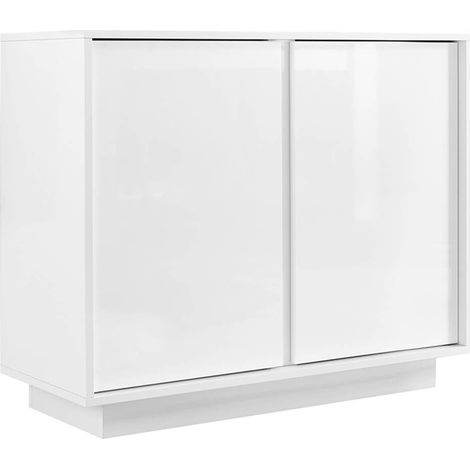 LYSIANE - Buffet 2 Portes Finition Blanc Laqué Brillant Weiss (1/3)