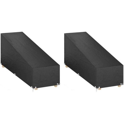 Housses pour chaise longue 2 pcs 12 œillets 205x75x40/70 cm PE (1/5)