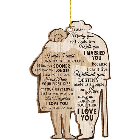 Ornement En Bois - Décoration Pour Jour De La Saint-Valentin - Unilatéral - Pour Intérieur Et Extérieur - 1 Pièce (1/4)
