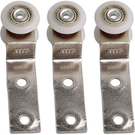 Coude de conduit en métal 6,5 x 1,9 cm – Bloc de poulie avec 2 roulettes en plastique – Support jusqu'à 40 kg pour porte coulissante (1/4)