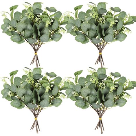 Künstliche Pflanzen Eukalyptus Zweige Silberdollar Hochzeit 24Pc Grün (1/5)