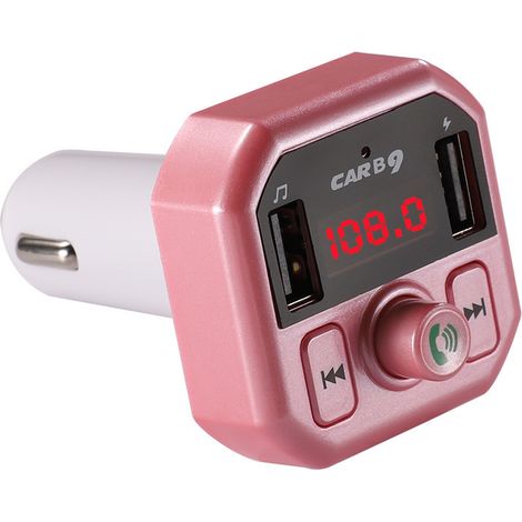 New Car MP3 Bluetooth Player, ABS Car Player, Cigarette Lighter Style, B9 Bluetooth Car MP3 Player -- Pink (1/3)