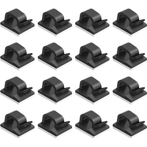100 clips de fixation auto-adhésifs pour câbles et cordons (noir)-2.00X1.30X0.90CM-Black (1/4)
