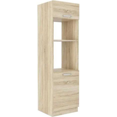 Säule für den Ofen mit 2 Flügeltüren - Eiche Sonoma - 60 x 57 x 210 cm - LASSEN - KEINE (1/3)