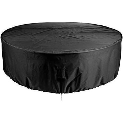 MSBD Meubles de Jardin Housse, Rond Jardin Table Housse Imperméable Résistant Circulaire Patio Extérieur Meubles Tente Housse Anti-UV Dîner Chaise Table Housse Anti-poussière - As Image Show, 185x110c (1/4)