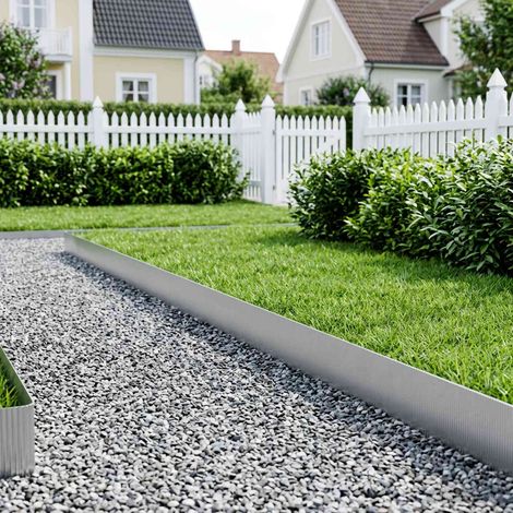 vidaxl Bordure de Pelouse 20 m x 10 cm Acier galvanisé Argenté (1/5)