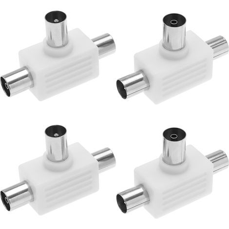 2 Voies Séparateur d'antenne Adaptateur Coaxial TV RF Mâle à Femelle Séparateur de Câble Connecteur pour Antenne TV Multi-Box VCR PVR DVR (1/5)