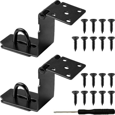 2x 5 pouces Loquet d'angle Verrou de porte en acier inoxydable Noir mat
