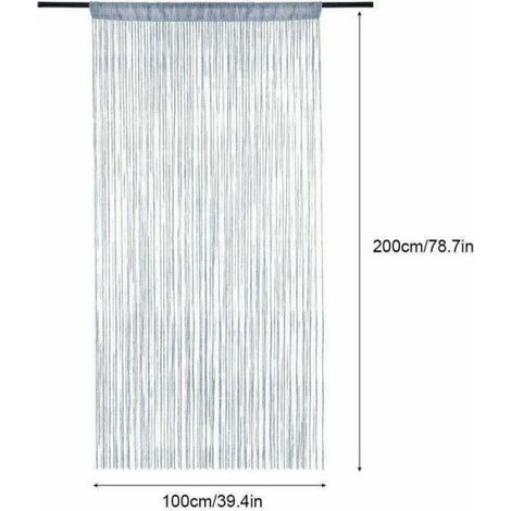 Rideau occultant - - 100x200 cm - Blanc - 100% polyester - Panneaux corde (1/4)