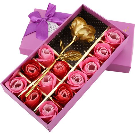 Fleur De Savon Rose - Pétales Parfumés Pour Bain Romantique - Décoration De Baignoire - Cadeau Saint Valentin - Lot De 12 Pièces (1/5)