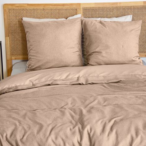 Parure de lit bi-matière microfibre SENSATION FLANELLE 240x220 cm (1/5)
