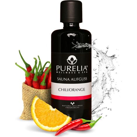 PURELIA Saunaaufguss Konzentrat Chili-Orange 100 ml natürlicher Sauna-aufguss - reine ätherische Öle