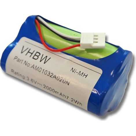 vhbw batteria sostituisce Logitech 180AAHC3TMX, 993-000459 per casse, altoparlanti, speaker (2000mAh, 3,6V, NiMH)
