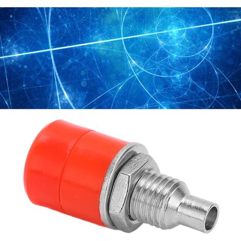 24.070 Prise banane de panneau 4 mm, bornier en cuivre pur nickelé, connecteur femelle, fiche métallique, accessoire de test, borne en cuivre moulée par injection, rouge. (1/5)