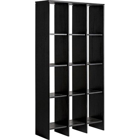 Étagère noire contemporaine en bois de manguier finition artisanale - Noir bois de manguier (1/5)