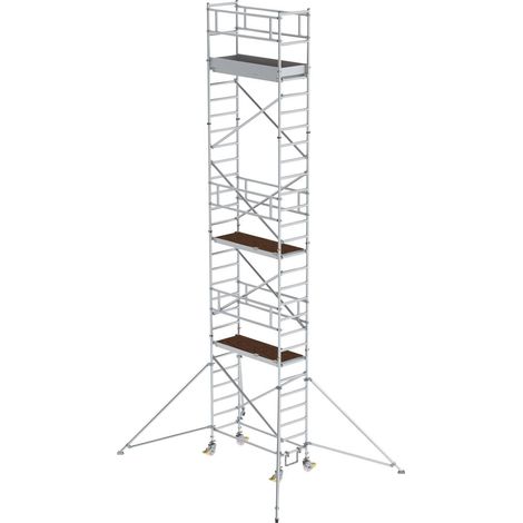 MUNK Aluminium-Rollgerüst mit Ausleger 1,80x0,75m Plattform 9,55m AH (1/2)