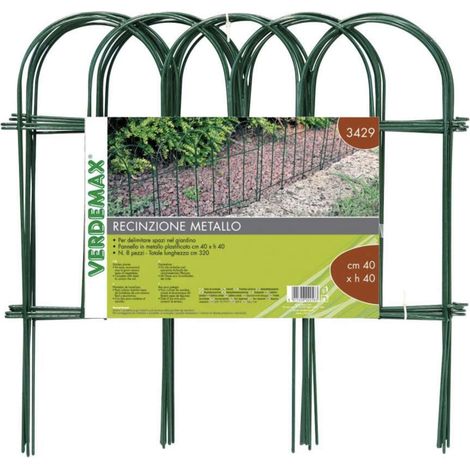 Recinzione per Aiuole Giardino ad Arco Acciaio Plastificato Verde Verdemax 40x40 (1/3)