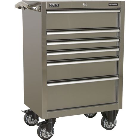 Sealey PTB67506SS Premier&trade Heavy-Duty Rollcab 6 Drawer 675mm - Stainless Steel