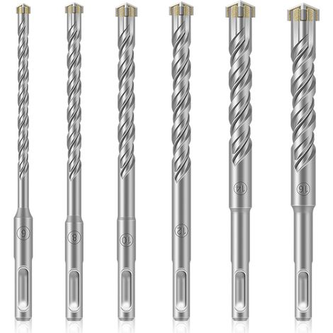 Foret 6mm,8mm,10mm,12mm,14mm,16mm mm, professionnel, idéal pour percer dans la pierre, le béton, la pierre naturelle, le mur de brique (1/5)