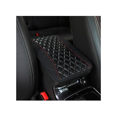 Coussin noir pour console centrale de voiture, housse de protection universelle en cuir imperméable pour accoudoir et siège, accessoire de décoration confortable compatible avec la plupart des voiture (1/3)