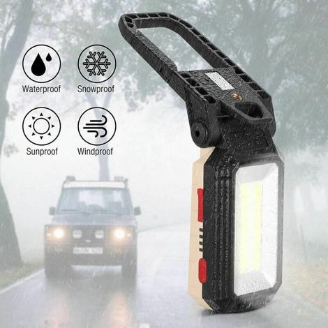 LED-Arbeitsleuchte, 10-W-LED-Scheinwerfer, wiederaufladbare, tragbare Inspektionslampe, magnetische Taschenlampe mit USB-Anschluss für Autoreparaturen, Angeln, Camping und Wandern (1/5)