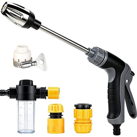 Pistolet Nettoyage Haute Pression, Pistolet Haute Pression pour Tuyau D'arrosage, Jet Haute Pression Pistolet Tuyau d'arrosage Pulvérisateur Jardin (1/5)