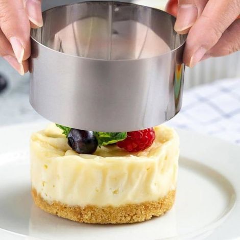 Emporte-pièce Rond - Acier Inoxydable 304 - Pour Gâteaux et Pâtisseries - Diamètre 8 cm Hauteur 4 cm - Lot de 6 (1/5)