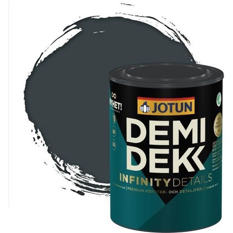 Peinture Bois - DEMIDEKK INFINITY DETAILS - Lasure Opaque Satinée - RAL 7026 - Gris Granit - 0,75L (1/2)