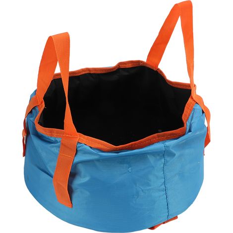 Seau pliable avec poignée, bassine de lavage pliable portative, contenant d'eau léger pour camping randonnée pêche bleu (1/5)