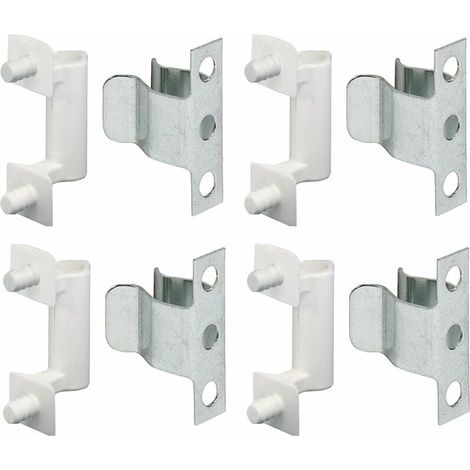 4x loqueteau ressort acier + 4x contre pièce plastique fixation meuble porte bois armoire étagère (1/3)