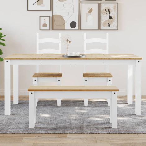 Esstisch PANAMA Weiß 180x90x75 cm Massivholz Kiefer (1/5)