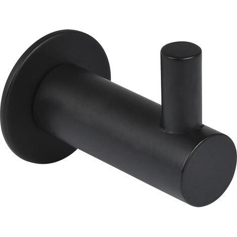 Mantelhaken Tonina 2 mit Platte ø 30 mm, Tiefe 47 mm, Stahl schwarz