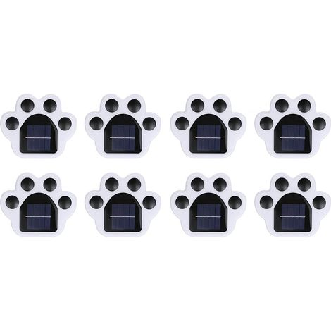 Pack of 8 Creative Bear Paw Shaped Solar Lamp, Outdoor Decoration, COOCHEER Underground LED Light - White Light (1/4)