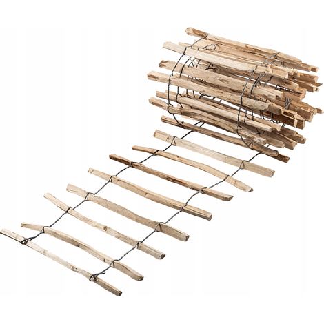 KADAX Zaun aus Hasel, Staketenzaun aus Haselnuss, Gartenzaun, 7-9cm, 50x500cm