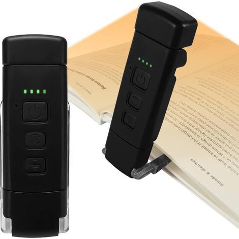 USB Rechargeable Reading Lamp – Flexible Clip, 3 Color Temperatures, 5 Brightness Levels, Portable LED Lamp for (1/5)