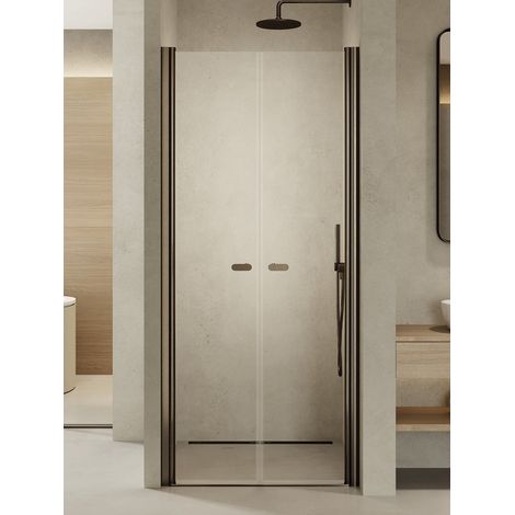Porte de douche battante 110 cm inox brossé ANTILLES GUNMETAL BRUSHED (1/5)