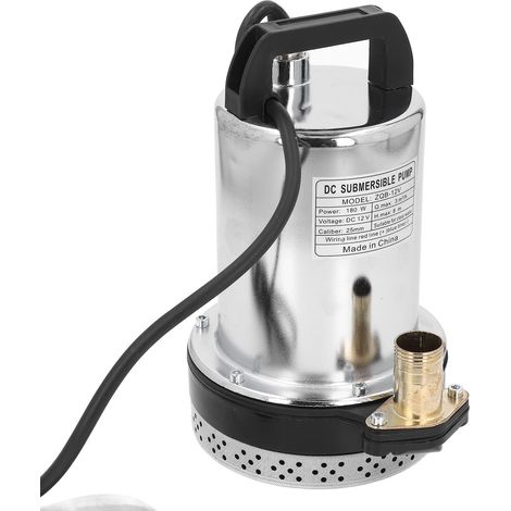 Pompe immergée 12V 180W 8m hauteur 25mm refoulement acier inox cuivre puits jardin étang piscine bateau aquaculture ZQB (1/5)