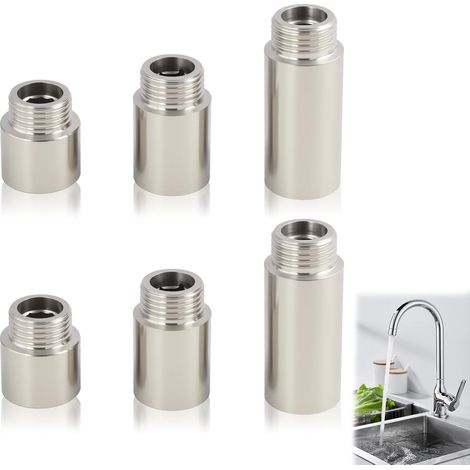 prolunghe per rubinetti in acciaio inossidabile da 1/2", prolunghe per rubinetti da esterno e raccordo filettato G1/2 per rubinetti, soffioni doccia e applicazioni multiple (1/5)